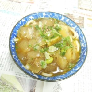 残ったカレーで～ねぎカレーうどん